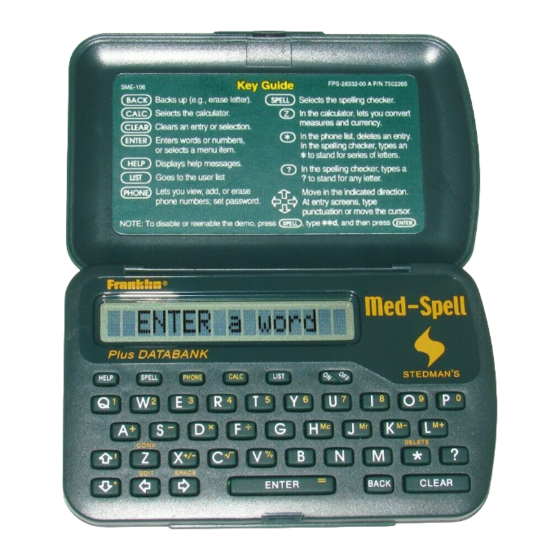 Franklin MED-SPELL SME-106 User Manual