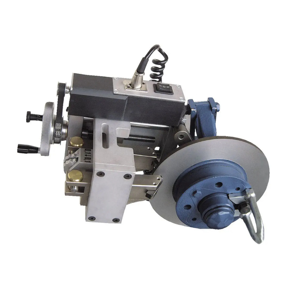 User Manuals: COMEC TD 302 On-car disc lathe