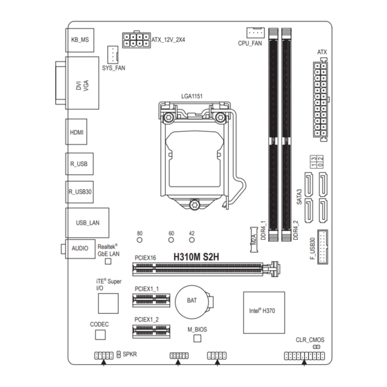 Gigabyte H310M S2H Micro ATX Motherboard Manuals