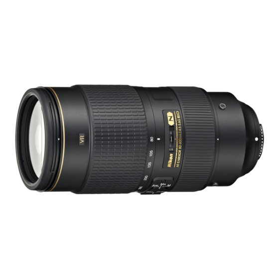 Nikon AFS NIKKOR 80-400mm f/4.5-5.6G ED VR User Manual