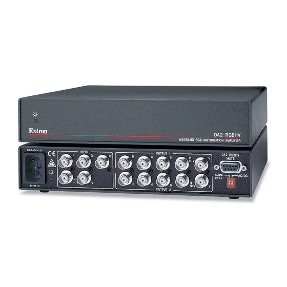 Extron electronics DA2 RGBHV Amplifier Manuals