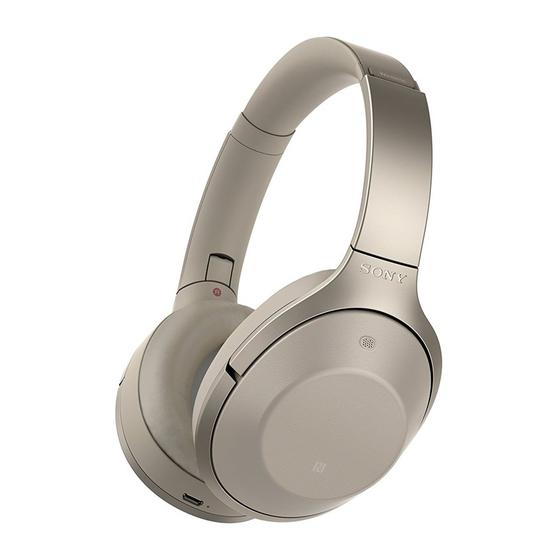 Sony MDR-1000X Reference Manual