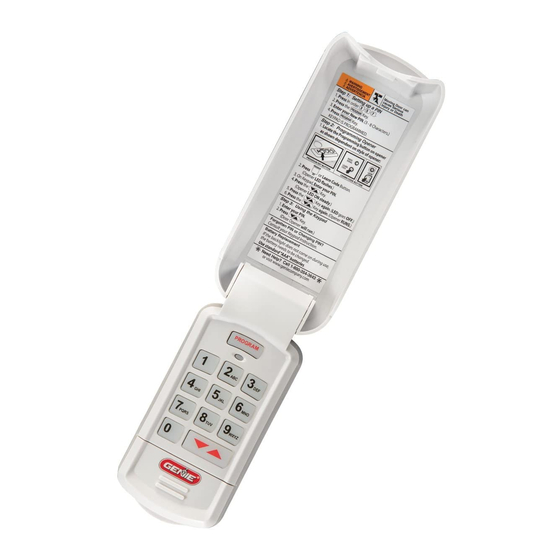 Genie Wireless Keypad Instructions Manual