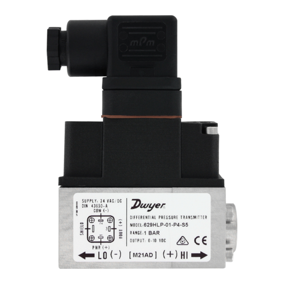 Dwyer Instruments 629HLP Series Installation And Operating Instructions