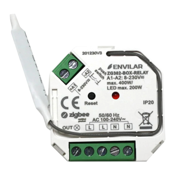 ZIGBEE ENVILAR ZG302 Manual