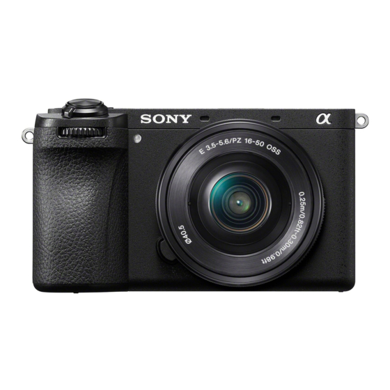 Sony A6700 Startup Manual
