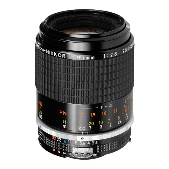 Nikon AI-S Micro-Nikkor 105mm f/2.8 Instruction Manual