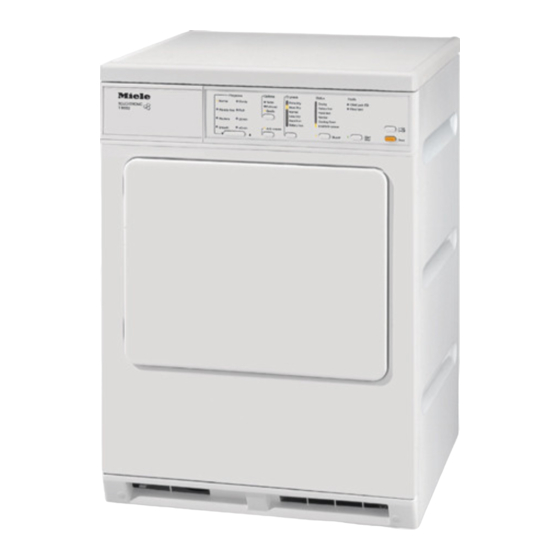 Miele T 8002 VENT ED DRYER Operating And Installation Manual