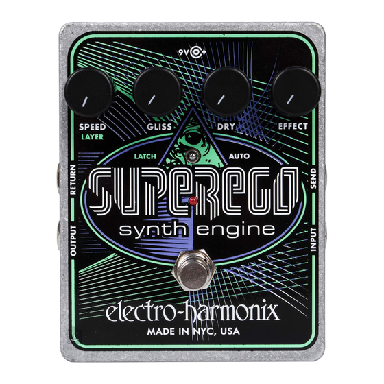 Electro-Harmonix SUPEREGO SYNTH ENGINE Manual