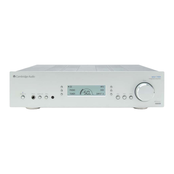 Cambridge Audio Integrated Amplifier Azur 740A Manuals