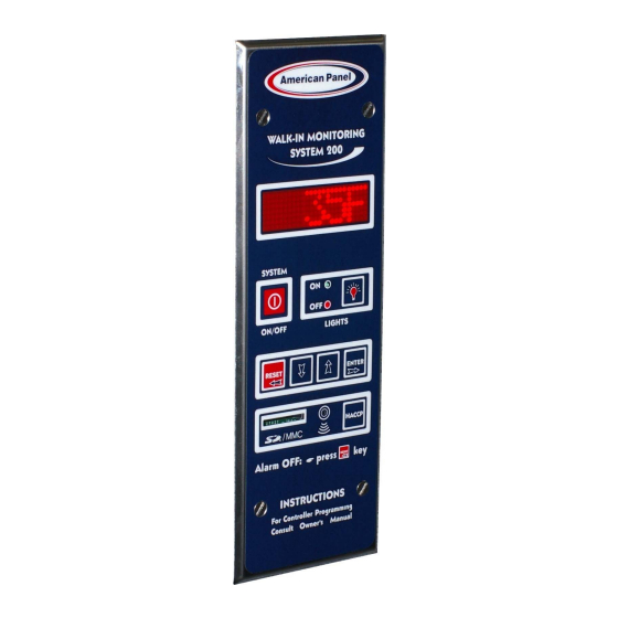 American Panel Walk-in Monitoring System 200 Owner's Manual