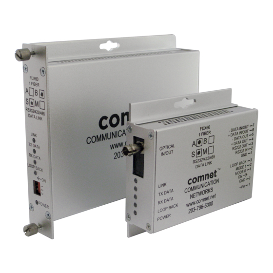 Comnet FDX60M1A-M Installation And Operation Manual