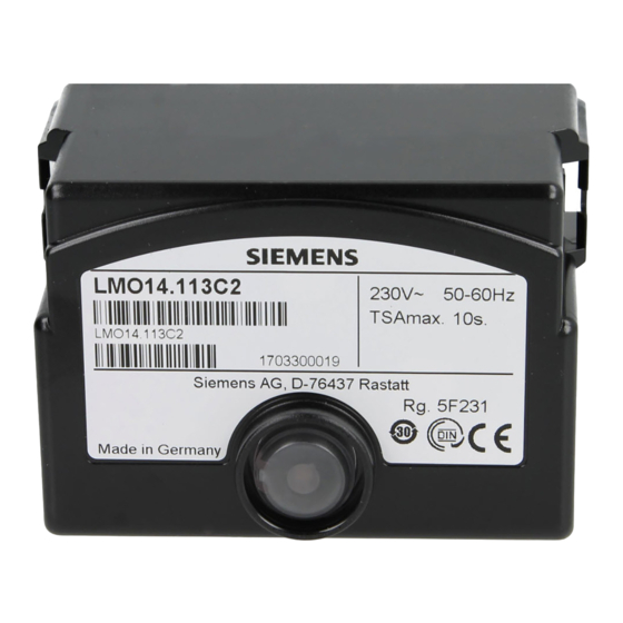 Siemens LMO14 Series Installation Instructions Manual