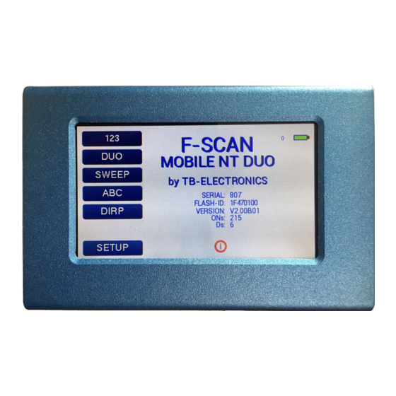 TB-Electronics F-SCAN MOBILE NT Manuals