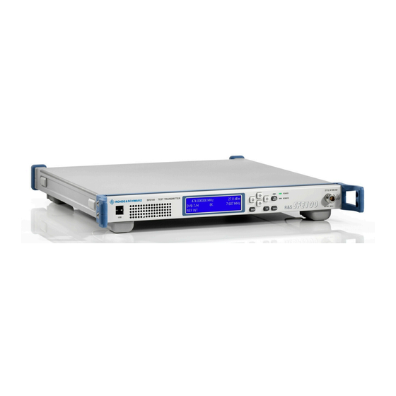 Rohde & Schwarz R&S SFE100 Getting Started
