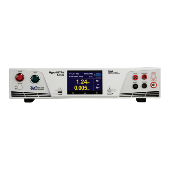 Associated Research HypotULTRA 7804 Quick Start Manual