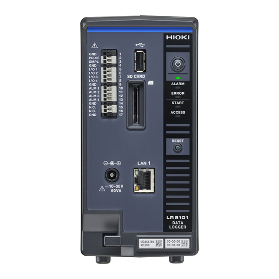 Hioki LR8101 Startup Manual