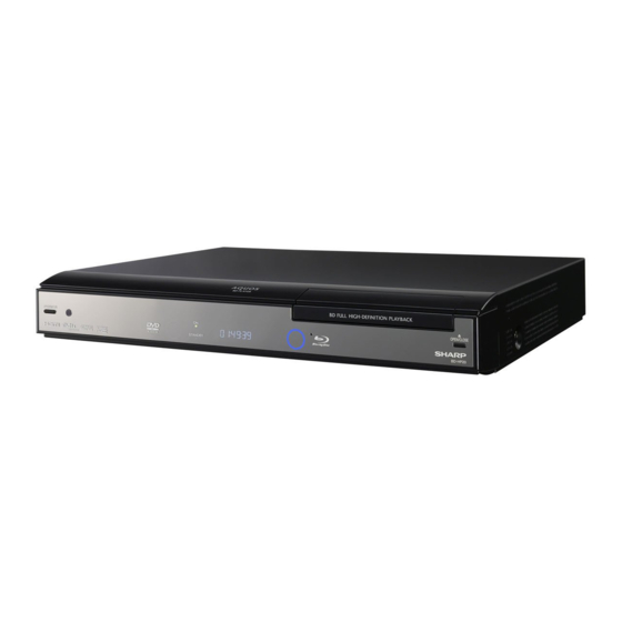 Sharp BD-HP20U - Blu-Ray Disc Player Manuals