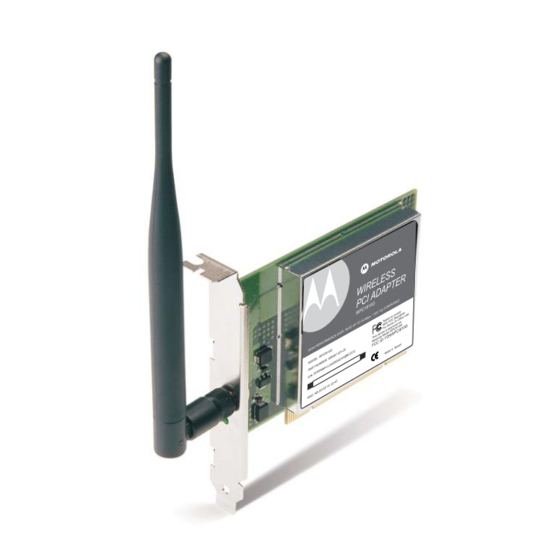 Motorola WIRELESS PCI ADAPTER WPCI810G - annexe 1 Manual De L'utilisateur