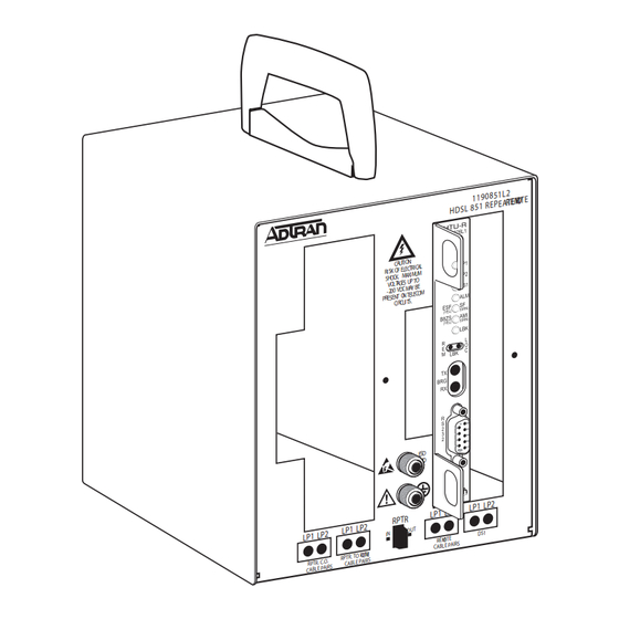 ADTRAN HDSL 851 Installation And Maintenance Manual