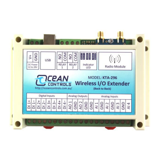 OCEAN CONTROLS KTA-296 Quick Start Manual