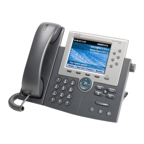 Cisco 7965G Quick Reference Manual