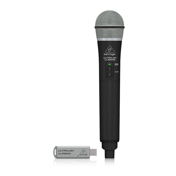 Behringer UltraLink ULM300D Quick Start Manual