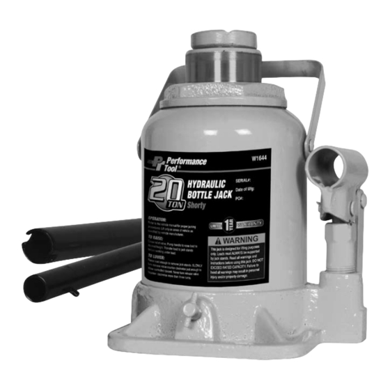 Performance Tool W1644 Owner's Manual