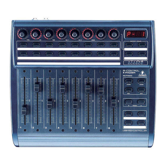 Behringer B-Control Fader BCF2000 User Manual