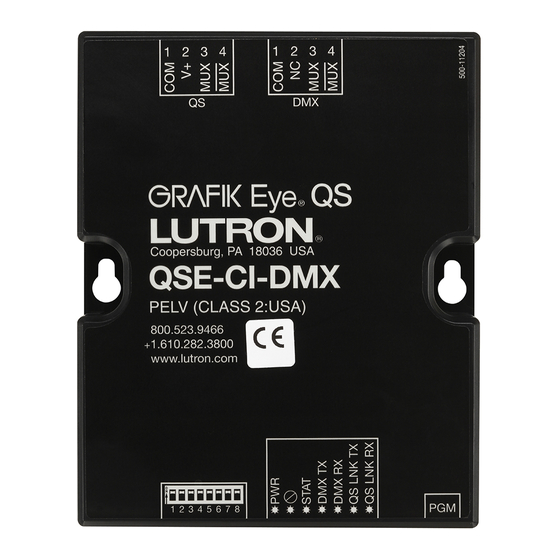 Lutron Electronics QSE-CI-DMX Installation And Operation Instructions Manual