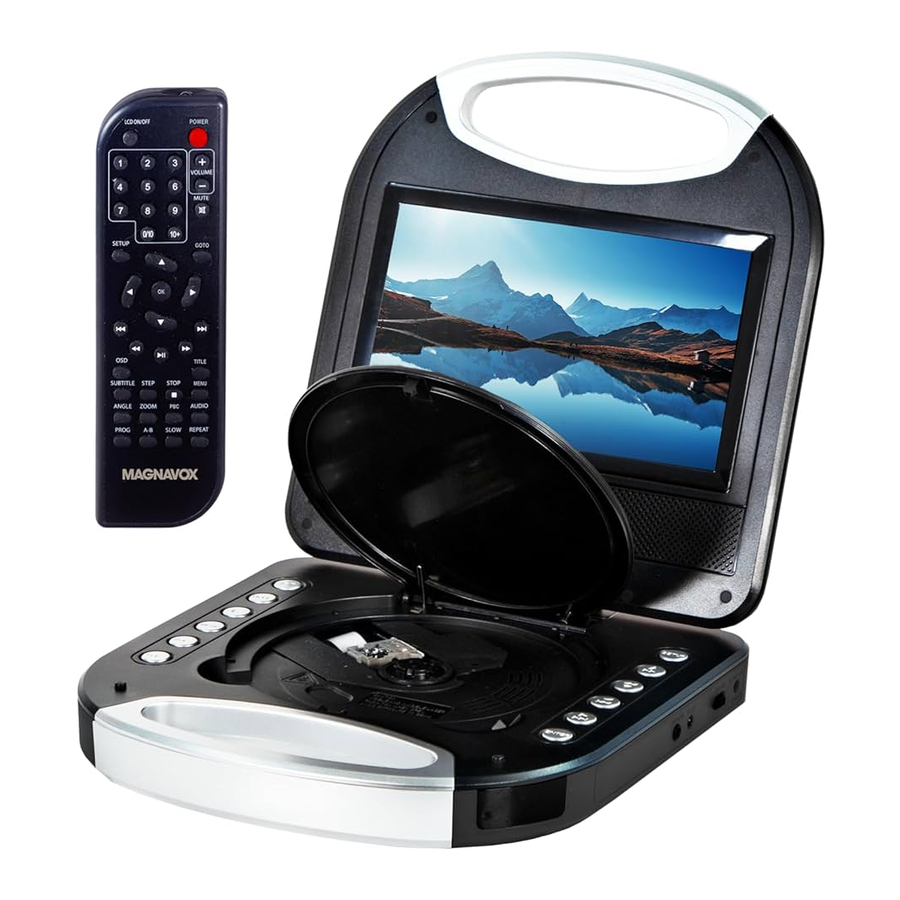 Magnavox MTFT750 - 7 INCH TFT SCREEN PORTABLE DVD/CD PLAYER Manual