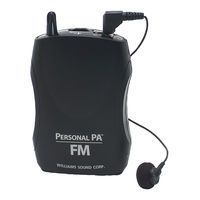 Williams Sound Personal PA R35 Instructions For Use & Care