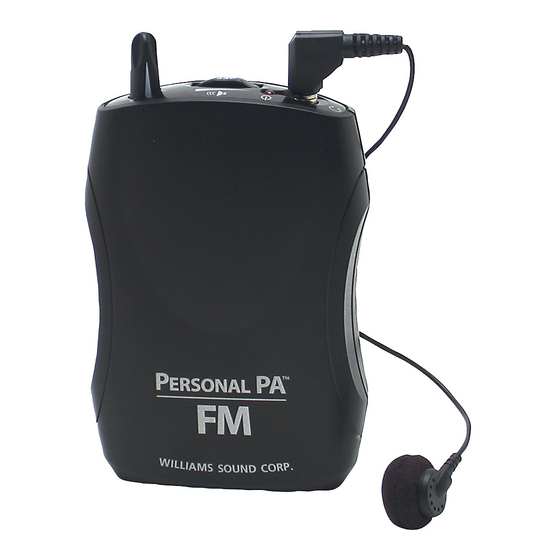 Williams Sound PA R35 Instructions For Use & Care