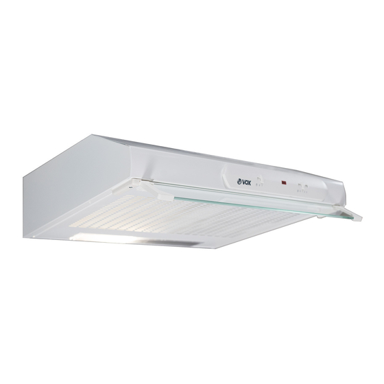 User Manuals: VOX electronics TRD601W Standard Hoods