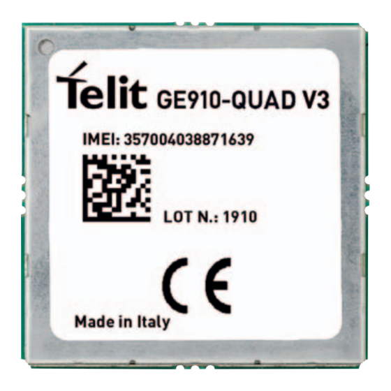 Telit Wireless Solutions GE910 Hardware User's Manual