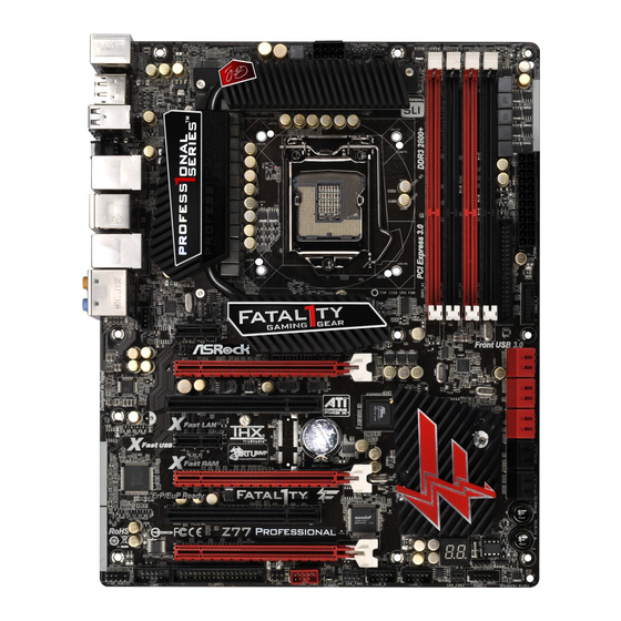 ASROCK Fatal1ty Z77 Professional-M Instructiontion