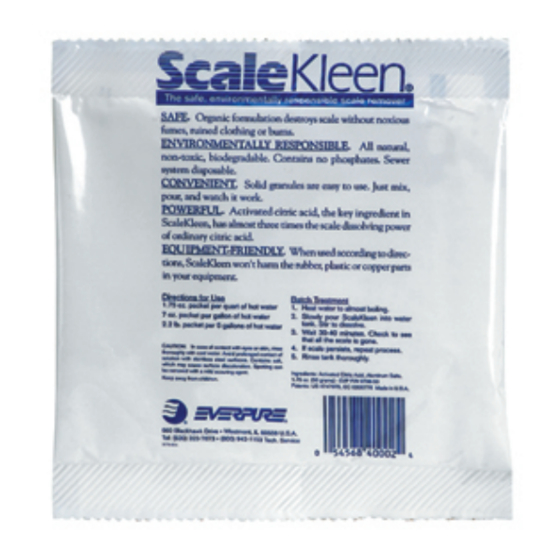 Everpure Scalekleen EV9798-50 Specification Sheet