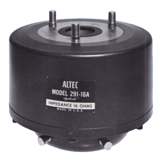Altec 291-16A HF DRIVER Manual