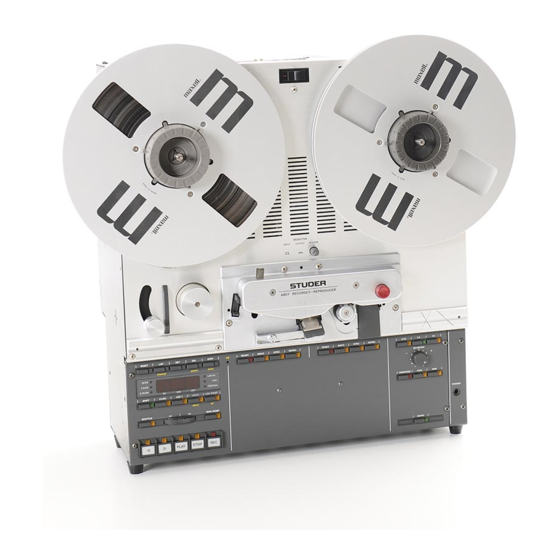 STUDER A807 OPERATING INSTRUCTIONS MANUAL Pdf Download