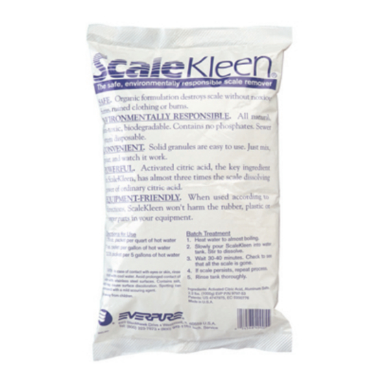 Everpure Scalekleen EV9796-01 Specification Sheet