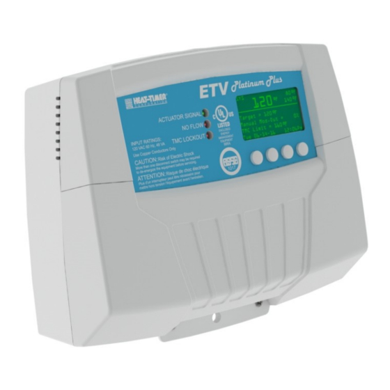 heat-timer ETV Platinum Plus Installation And Operation Manual