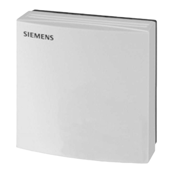 Siemens QFA1000 Technical Instructions