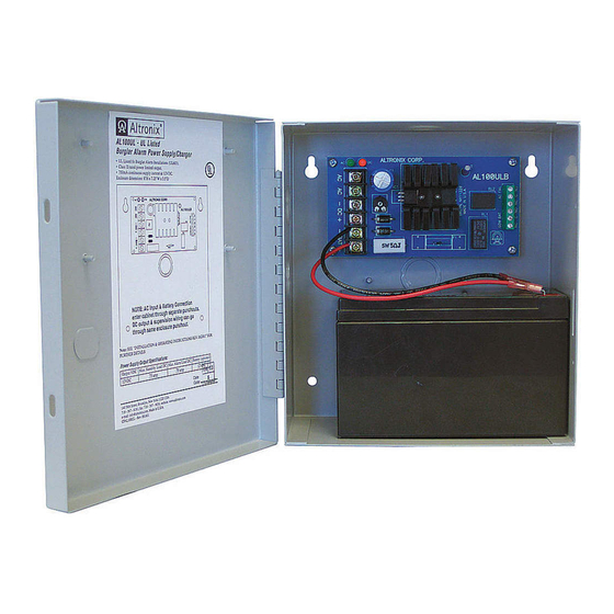 Altronix AL100UL Quick Start Manual