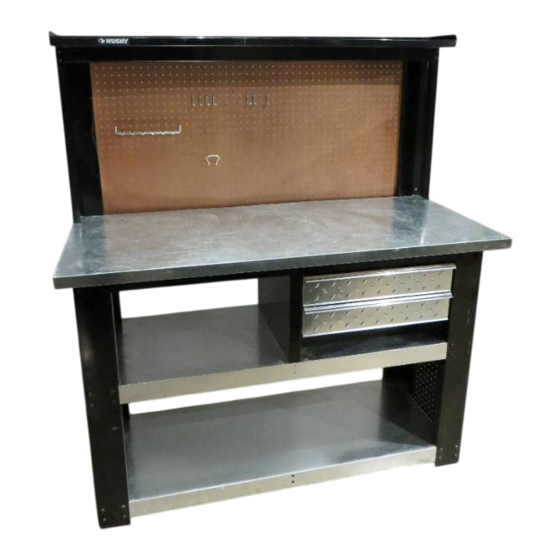 Husky Workbench with Riser Shelf and Backpanel Assembly Instructions Manual