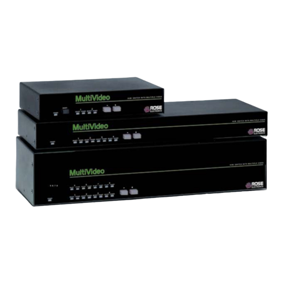 Rose electronics MultiVideo Installation And Operations