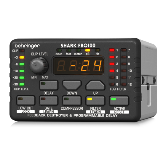 Behringer SHARK FBQ100 Quick Start Manual