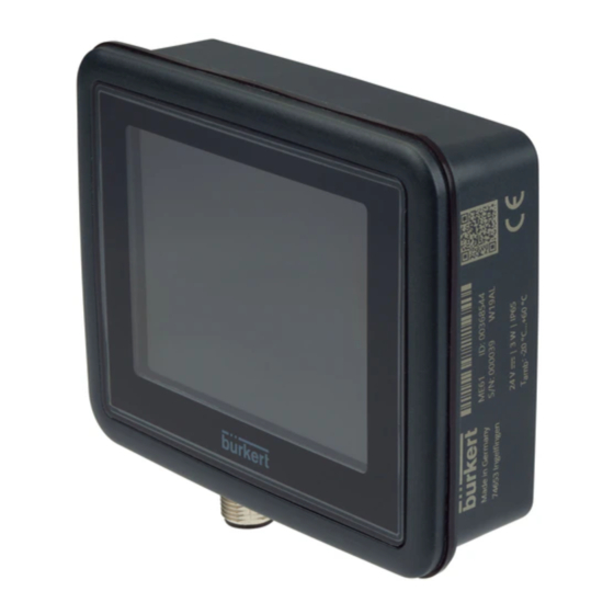 Burkert ProcessViewDisplay ME61 Manuals