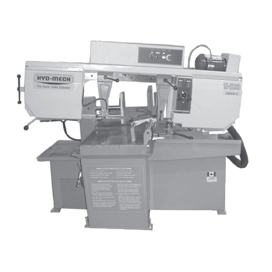 Hyd-Mech S-20H Pivot Band Saw Manuals