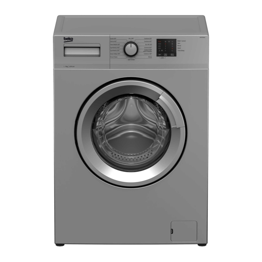 Beko WTK72041S - Freestanding 7kg 1200rpm Washing Machine Manual