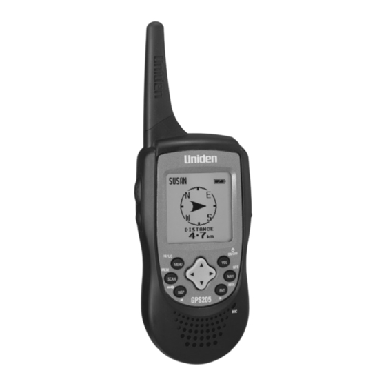 Uniden GPS205 Operating Manual & Quick Start Manual